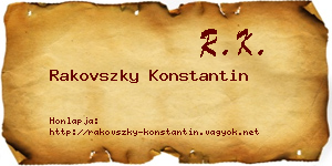 Rakovszky Konstantin névjegykártya